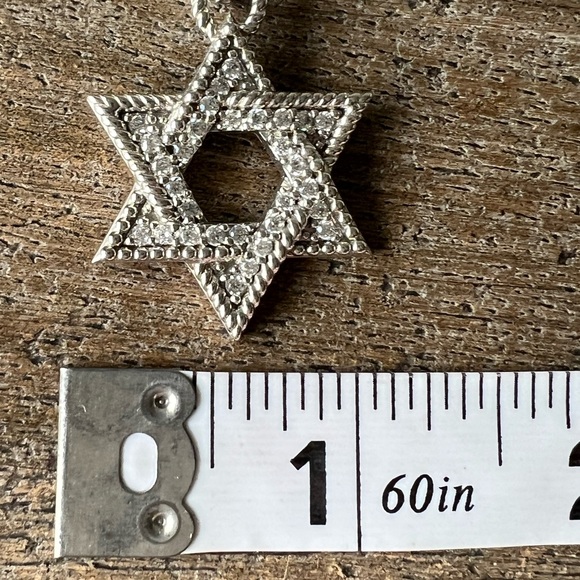 Judith Ripka Jewish Star Sterling Silver Necklace Pendant - Picture 9 of 13